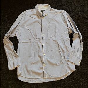 Calvin Klein Men's Light Blue Striped Button Down Shirt